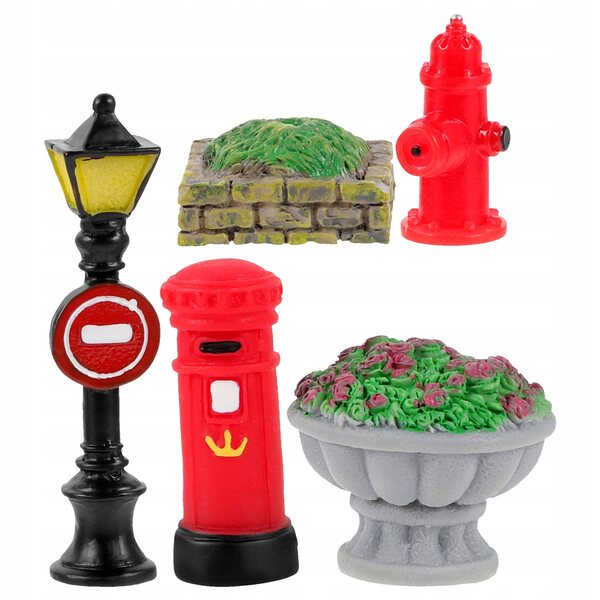 Miniatuurtuinaccessoireset met lantaarnpaal voor minihuis- en microlandschapsscenario's