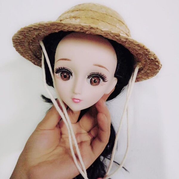 Cappello di Paglia per Bambola BJD 18 Pollici Abbigliamento Casual Unisex