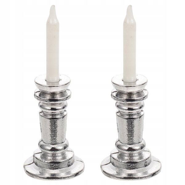 Lot de 2 Mini Chandeliers Décoratifs en Métal et Résine pour Miniatures