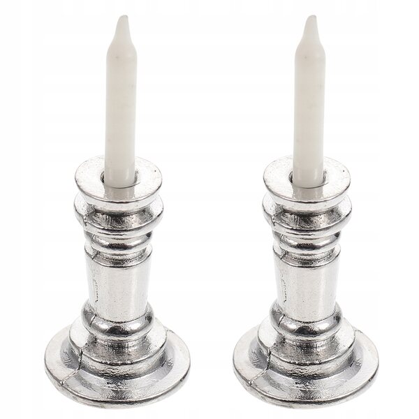 Lot de 2 Mini Chandeliers Décoratifs en Métal et Résine pour Miniatures