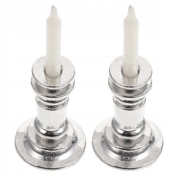 Lot de 2 Mini Chandeliers Décoratifs en Métal et Résine pour Miniatures