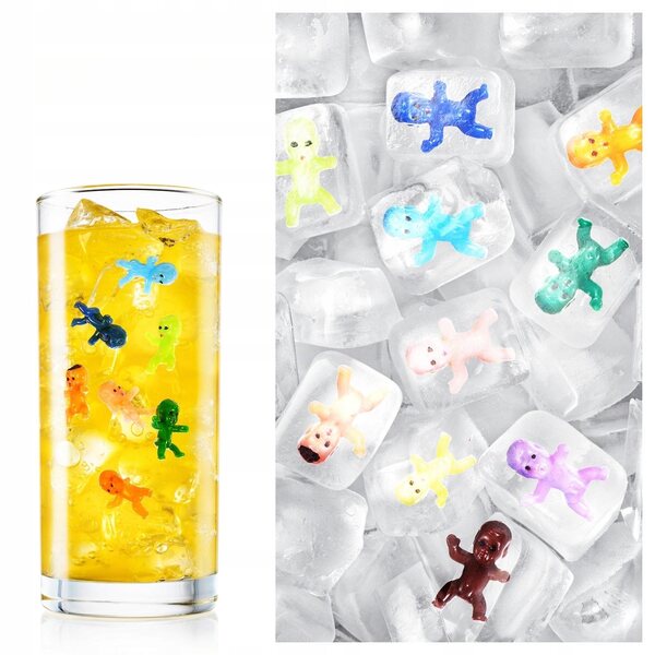 Комплект от 100 Mini Baby Shower цветни пластмасови кукли за декорации и игри