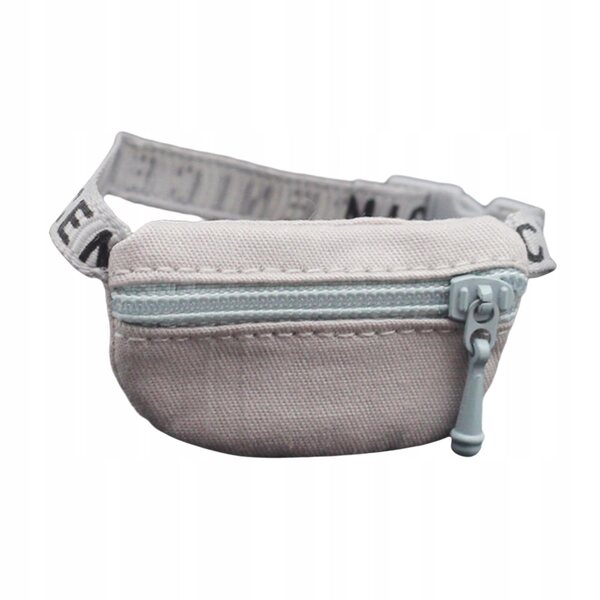 Miniatuur crossbody schoudertas voor 1:6 1:12 poppen zandgrijze stof