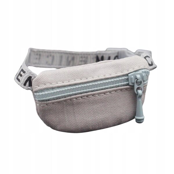 Miniatuur crossbody schoudertas voor 1:6 1:12 poppen zandgrijze stof