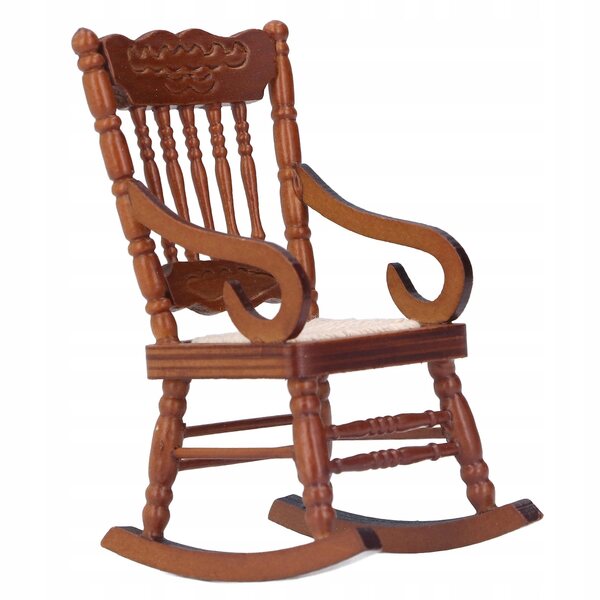 Sedia in Legno Miniaturale per Casa delle Bambole Scala 1:12, Colore Chiaro, Marrone