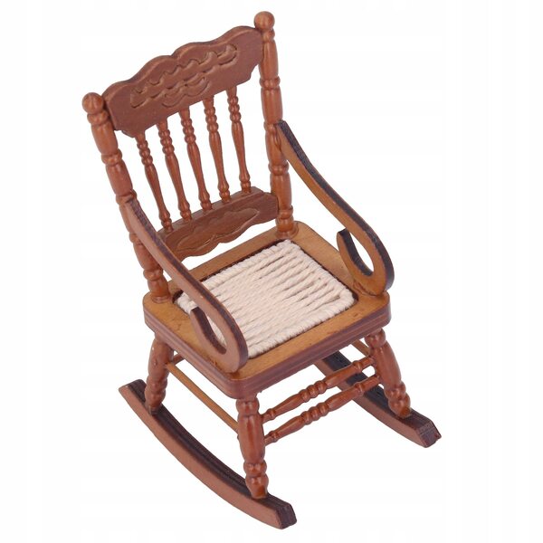 Sedia in Legno Miniaturale per Casa delle Bambole Scala 1:12, Colore Chiaro, Marrone