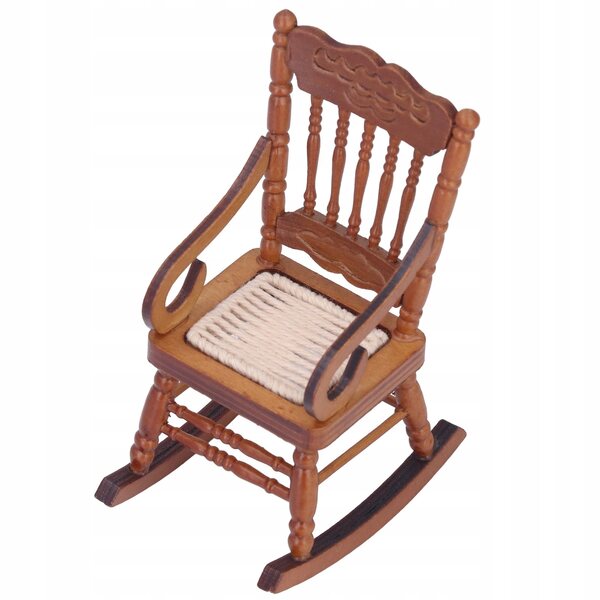 Sedia in Legno Miniaturale per Casa delle Bambole Scala 1:12, Colore Chiaro, Marrone