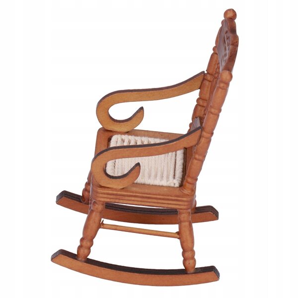 Sedia in Legno Miniaturale per Casa delle Bambole Scala 1:12, Colore Chiaro, Marrone