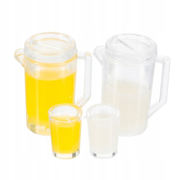 Set 2 Mini Brocche e Tazze in Plastica per Casa delle Bambole