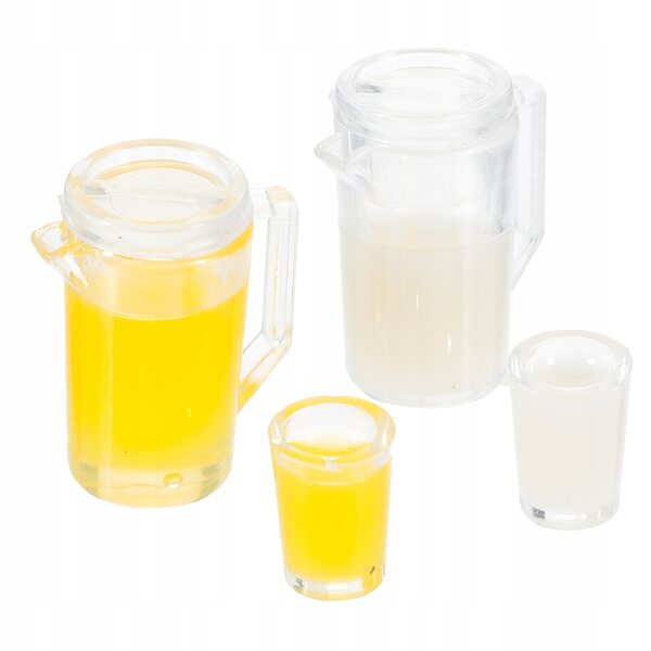 Set 2 Mini Brocche e Tazze in Plastica per Casa delle Bambole