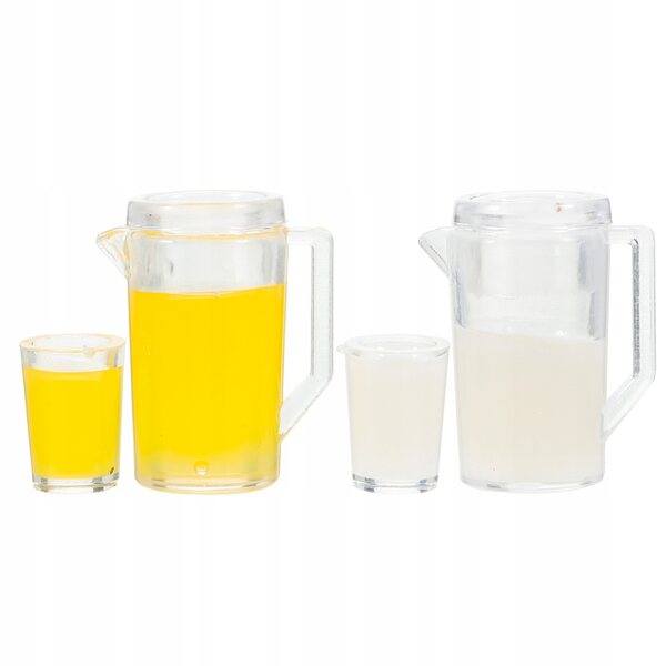 Set 2 Mini Brocche e Tazze in Plastica per Casa delle Bambole