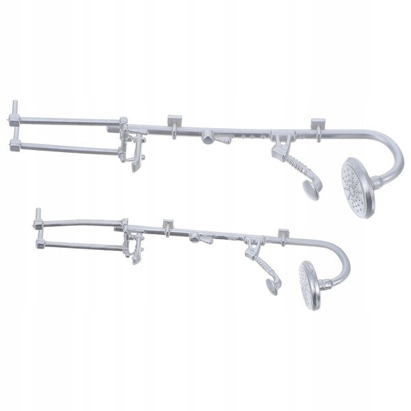 Set 2 Testine Doccia in Plastica per Casa delle Bambole Miniatura Argento