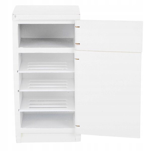1:12 Puppenhaus Weißer Mini-Kühlschrank aus Holz, handgefertigt