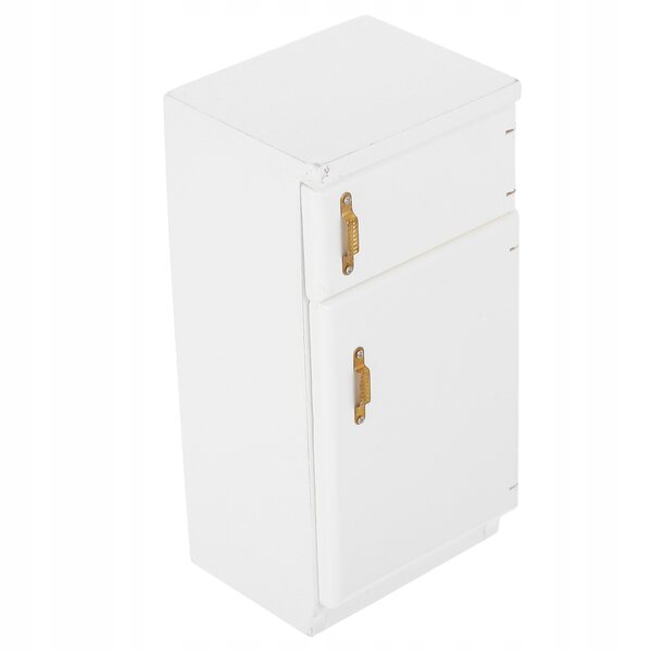 1:12 Puppenhaus Weißer Mini-Kühlschrank aus Holz, handgefertigt