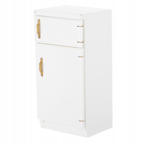1:12 Puppenhaus Weißer Mini-Kühlschrank aus Holz, handgefertigt
