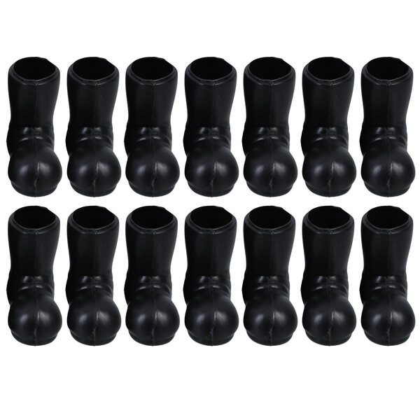 Set 7 paia mini stivaletti neri decorativi per casette delle bambole