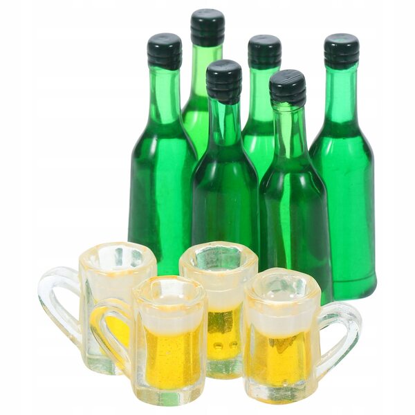 Miniatuur bierflesjes en mokken van hars voor gedetailleerde decoraties
