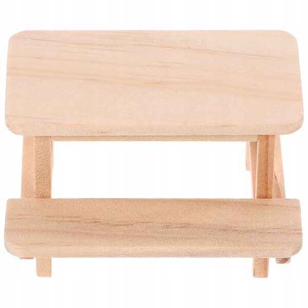 Mini Tavolo da Picnic in Legno per Decorazione Casa delle Bambole 8x8x5 cm