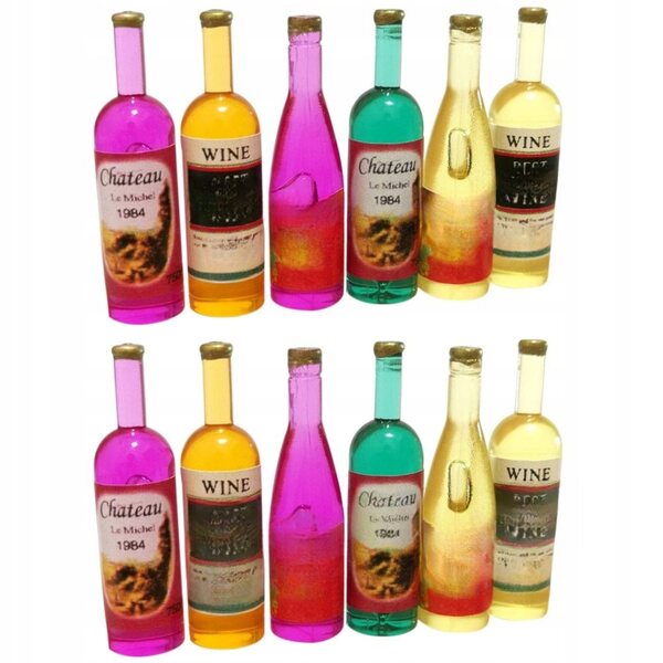 Lot de 12 mini bouteilles en plastique colorées pour décorations et modélisme