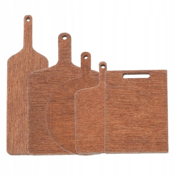 Set 5 Miniature Piccole Delle Tavolette di Legno per Tagliare Decorazione Casa Bambole