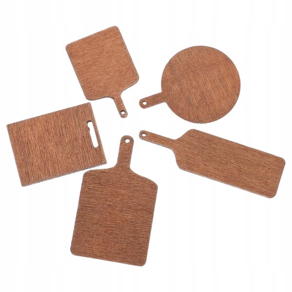 Set 5 Miniature Piccole Delle Tavolette di Legno per Tagliare Decorazione Casa Bambole