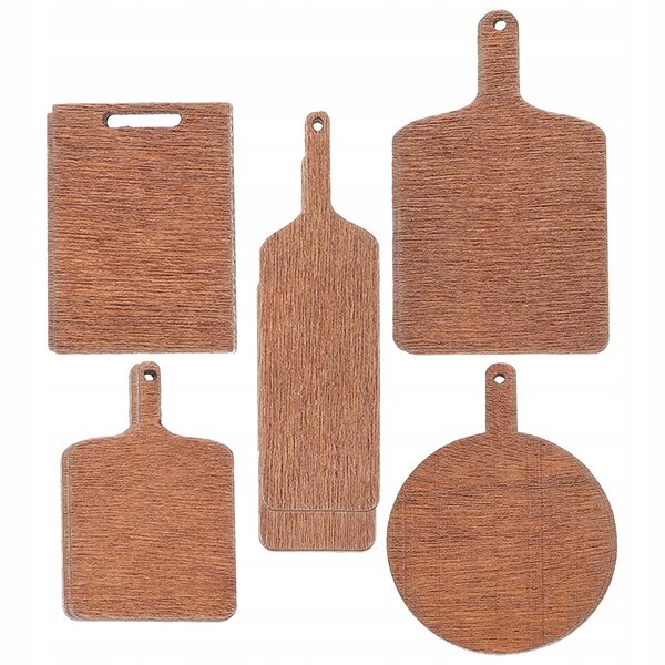 Set 5 Miniature Piccole Delle Tavolette di Legno per Tagliare Decorazione Casa Bambole