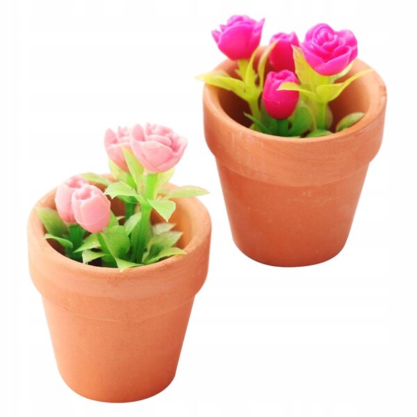 Mini piante bonsai in ceramica e PVC per casa delle bambole, set 2 pezzi