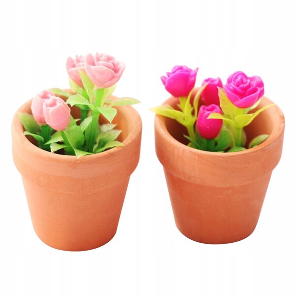 Mini piante bonsai in ceramica e PVC per casa delle bambole, set 2 pezzi