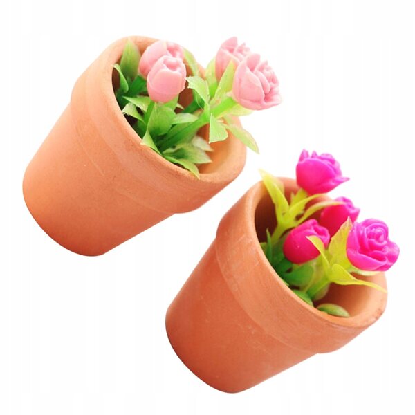 Mini piante bonsai in ceramica e PVC per casa delle bambole, set 2 pezzi
