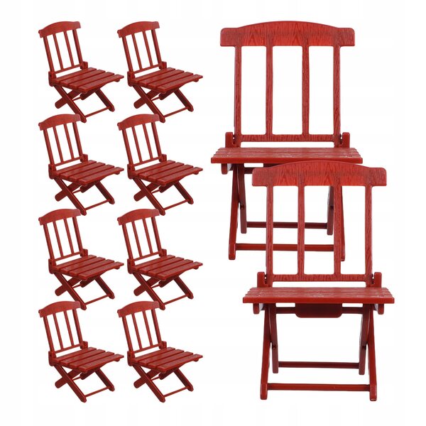 Set 10 Mini Sdraio Pieghvoli Spiaggia 1:12 per Case delle Bambole e Decorazioni