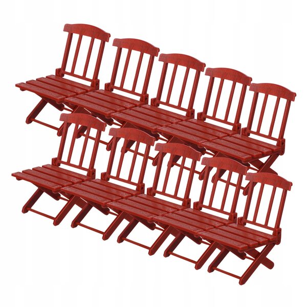 Set 10 Mini Sdraio Pieghvoli Spiaggia 1:12 per Case delle Bambole e Decorazioni