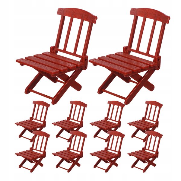 Set 10 Mini Sdraio Pieghvoli Spiaggia 1:12 per Case delle Bambole e Decorazioni