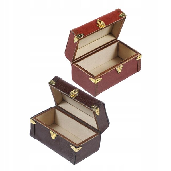 Set 2 Mini Valigie Vintage in Legno per Casa delle Bambole Decorazioni
