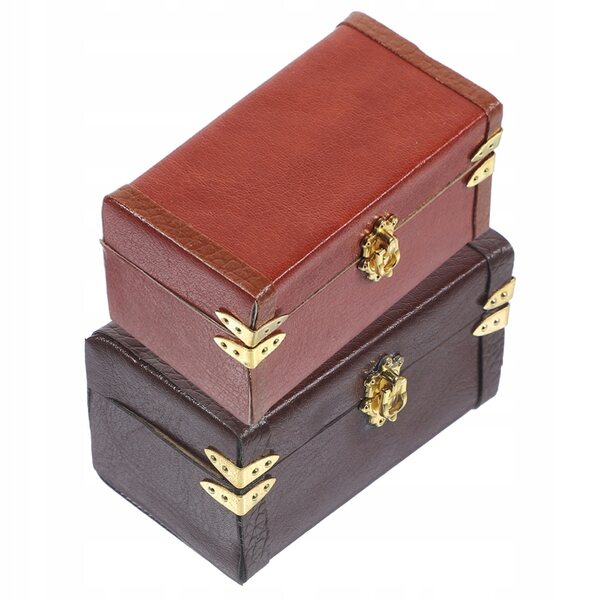 Set 2 Mini Valigie Vintage in Legno per Casa delle Bambole Decorazioni