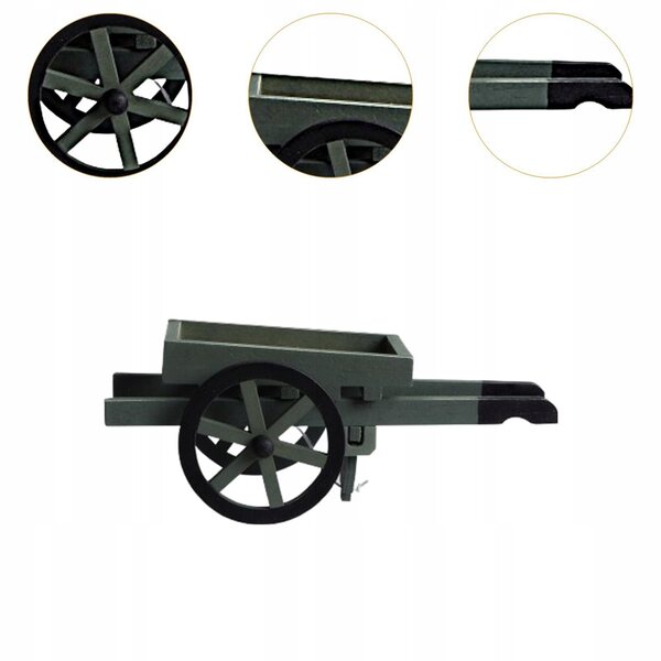 Miniatura modello carro agricolo in legno per scenari e decorazioni compatto