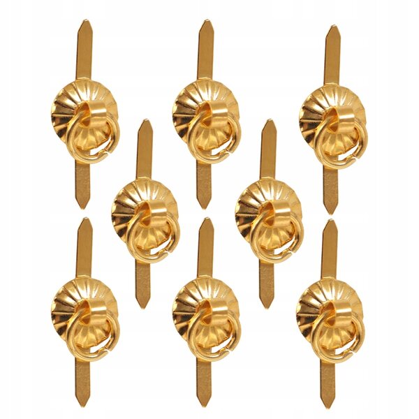 Set 8 Mini Ucchetti Mobili Dorati per Case delle Bambole in Alluminio