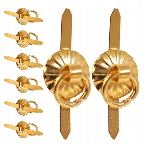 Set 8 Mini Ucchetti Mobili Dorati per Case delle Bambole in Alluminio