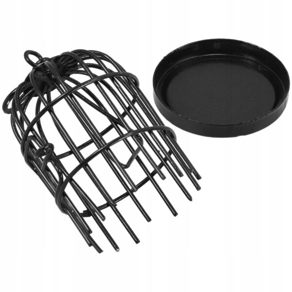 Mini gabbia decorativa per uccelli in metallo per casa delle bambole nera