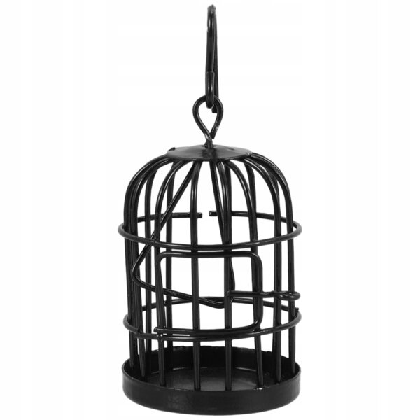 Mini gabbia decorativa per uccelli in metallo per casa delle bambole nera