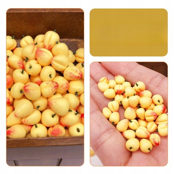 Mini pesche gialle decorazioni realistiche per la casa delle bambole