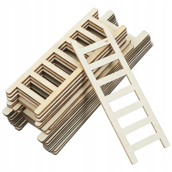 20 SZTUK MINIATUROWA DREWNIANA DRABINA DO DEKORACJI DOMKU KHAKI