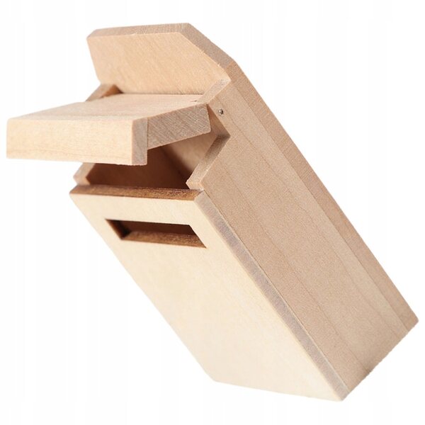 Mini casella postale in legno beige per decorazioni e giochi creativi