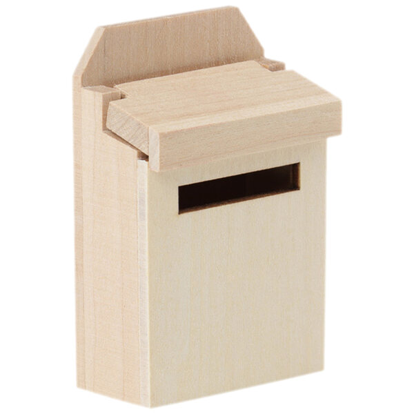 Mini casella postale in legno beige per decorazioni e giochi creativi