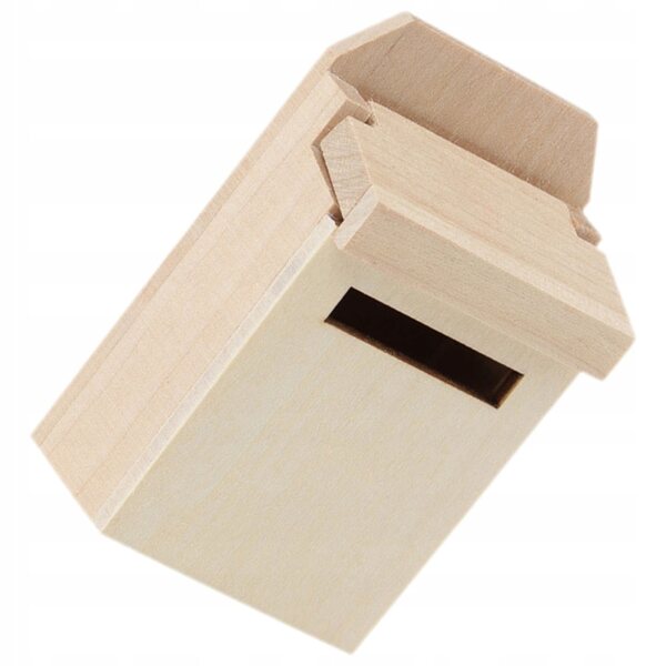 Mini casella postale in legno beige per decorazioni e giochi creativi