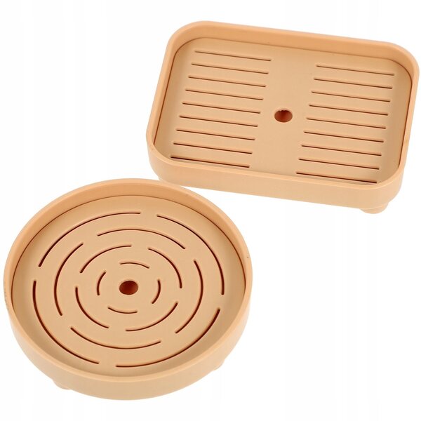 Mini Taca Plastico Marrone per Decorazione Casa in Miniatura 2 Pezzi
