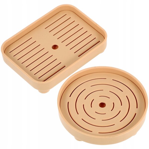 Mini Taca Plastico Marrone per Decorazione Casa in Miniatura 2 Pezzi