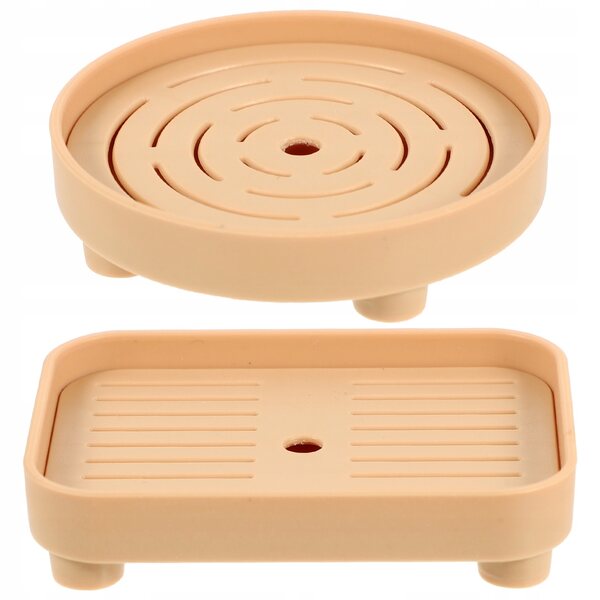 Mini Taca Plastico Marrone per Decorazione Casa in Miniatura 2 Pezzi