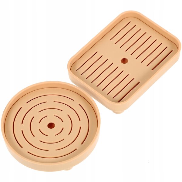 Mini Taca Plastico Marrone per Decorazione Casa in Miniatura 2 Pezzi