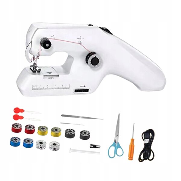 Macchina da cucire a mano portatile leggera con kit completo e doppio filo