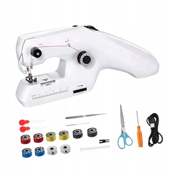 Macchina da cucire a mano portatile leggera con kit completo e doppio filo